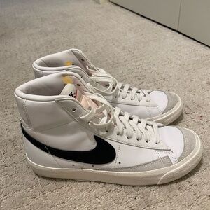 Nike White and Black High-Top Sneakers